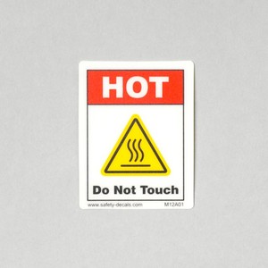 Etiqueta de Seguridad Industrial M12-HOT, Precaución, Caliente, Mantener Alejado, Resistente a la Intemperie, Resistente al Calor, Resistente a los Arañazos, Adhesivo 3M - Product Image 1