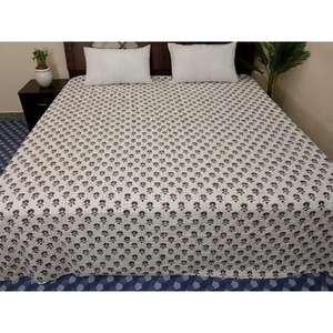 Elégant Couverture en coton imprimée réversible brodée à la main Kantha, lavable en machine, style bohème - Product Image 3