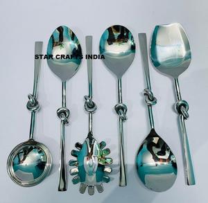 Wholesale Silver-Finished <b>Stainless</b> <b>Steel</b> <b>Cutlery</b> Set for Western Dinner for Weddings Back to School Restaurant Quality Flatware - Product Image 5