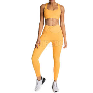 ชุดโยคะสำหรับผู้หญิงผ้าสแปนเด็กซ์/ โพลีเอสเตอร์เอวสูงสำหรับออกกำลังกายในยิมฟิตเนส - Product Image 1