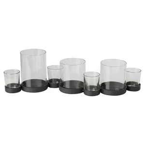 New Design <b>Black</b> Coated Customized Design Tealight <b>Holder</b> With Glass Sjar for Home Table Top <b>Lighting</b> Decoration Use - Product Image 6
