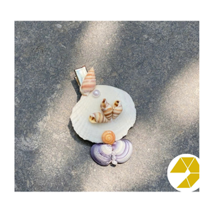 Barrette à cheveux en coquillages, accessoire artisanal exquis en coquillages marins, provenant d'un fournisseur vietnamien, idéal pour le coiffage de plage - Product Image 5