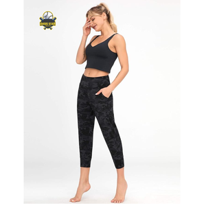 Pantalon de jogging taille élastique personnalisé pour femmes coupe régulière toile Fitness pantalon de survêtement pour l'été en plein air course OEM Service - Product Image 5