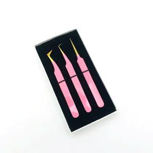 แหนบขนตาโค้งสีชมพูทอง75 90องศากล่องแยกสายไฟเบอร์ปลายเพชรแหนบต่อขนตา - Product Image 5