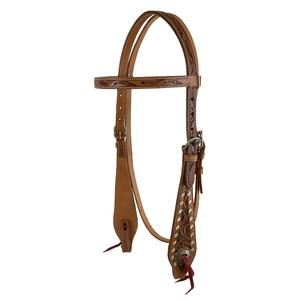 Têtière en cuir à double couture avec motif floral, licol de cheval western, collier de tête pour écurie extérieure - Product Image 4