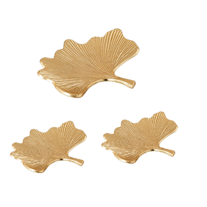 Outils de salade de plateau en métal de forme de feuille d'aluminium d'or antique pour la coulée décorative en métal de table de portion de nourriture - Product Image 5