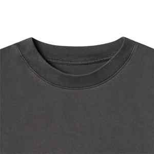 T-shirt à col rond en coton polyester épais pour hommes, fait à la main au Pakistan, style de rue avec logo personnalisé écologique régulier - Product Image 3