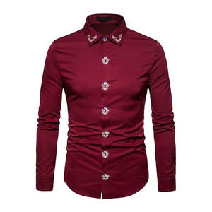 High Quality <b>Men</b> Fleece Long Sleeve Embroidered <b>Shirts</b> Best Quality Low Price Adjustable New Design <b>Men</b> Embroidered <b>Shirts</b> - Product Image 4