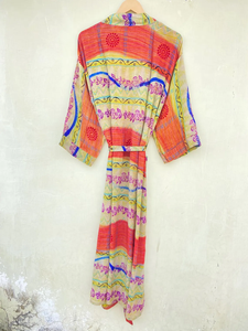 ชุดกิโมโนผ้าไหมเย็บด้วยมือสำหรับเทศกาลกิโมโนผ้าไหมอินเดียฤดูร้อนและฤดูใบไม้ผลิ - Product Image 4