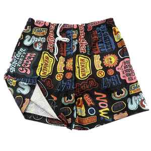 Men's Polyester/Cotton Satin Summer High Streetwear <b>Mesh</b> Shorts Sublimation Transfer Print Double Layer Designer Lining Solid - Product Image 4