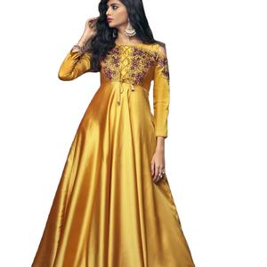 El último vestido Anarkali DE TRABAJO bordado de seda Georgette de diseñador por Fab Zone - Product Image 1