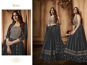 Vêtements de mariage, vente chaude, Faux Georgette lourd avec fil de coton, travail Salwar Kameez avec dupata fournisseur de Surat inde - Product Image 3