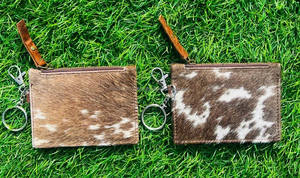 มาใหม่จริงทําด้วยมือ Cowhide หนังเหรียญกระเป๋าถือและกรณีน่ารักผู้ถือบัตรเครดิตและกรณีเหรียญพร้อมพวงกุญแจ - Product Image 2