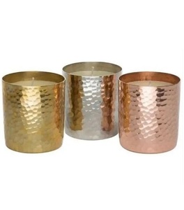 TQC Golden Finished Handmade Eco-Friendly Cylinder Glass Candle Jar for Home Hotels Restaurants Weddings & Christmas Decor - Product Image 4