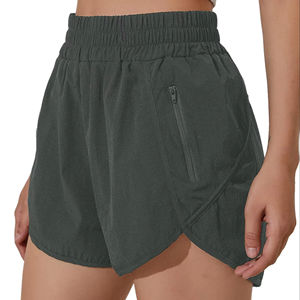 Pantalones cortos de calidad Pantalones cortos para correr para mujer Bolsillo de cintura alta Entrenamiento deportivo Pantalones cortos atléticos de secado rápido Pantalones al por mayor de secado rápido - Product Image 1