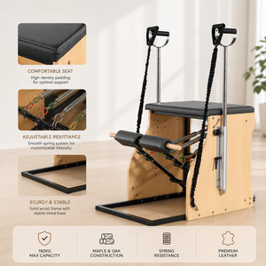 Sedia Multifunzionale per Pilates, Sedia <span class=keywords><strong>Combo</strong></span> per Stabilità, Panca per Fitness, Attrezzatura Yoga per Casa e Palestra - Product Image 2