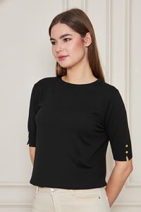 Blusa de punto con cuello redondo para mujer, informal, elegante y cómoda, transpirable - Product Image 2