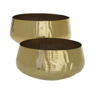 Bol à servir en métal de conception feuille, robuste, pour servir de la nourriture et des fruits, couleur or, miroir poli, forme ronde, accessoires de table - Product Image 2