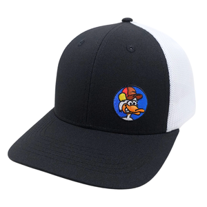 Casquette Trucker en Toile Noire Brodé(e) à 6 Panneaux avec Motif Dessin Animé, Structurée, Maille Blanche, Boucle Simple en Plastique, Haute Qualité - Product Image 2