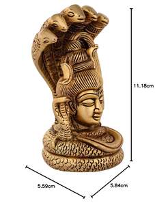 Laiton Shiva Visage Murti Seigneur Shiva Idols Shiv Murti pour la maison Puja Mahakala Bhairav Mahakal Bhairava, 500 gm - Product Image 5