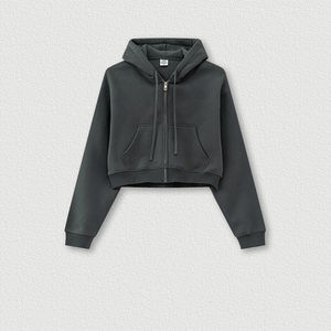 Sudadera con Capucha Unisex de Algodón de 500 Gsm, Color Rosa Sólido, Talla XS, Corte Corto y Holgado con Logotipo de Otoño para Diseño de Impresión Puff - Product Image 5