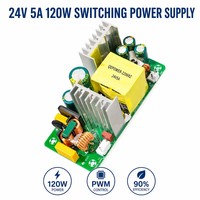 Carte d'alimentation à découpage AC/DC 24V 5A 120W à haut rendement, module d'alimentation à châssis ouvert pour équipement industriel