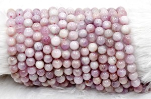 Piedra Preciosa Natural, Pura y Auténtica de Kunzita de 8MM, Cuentas Redondas RB-KUN-8 para la Fabricación de Joyería de la Marca Anshul Impex - Product Image 3