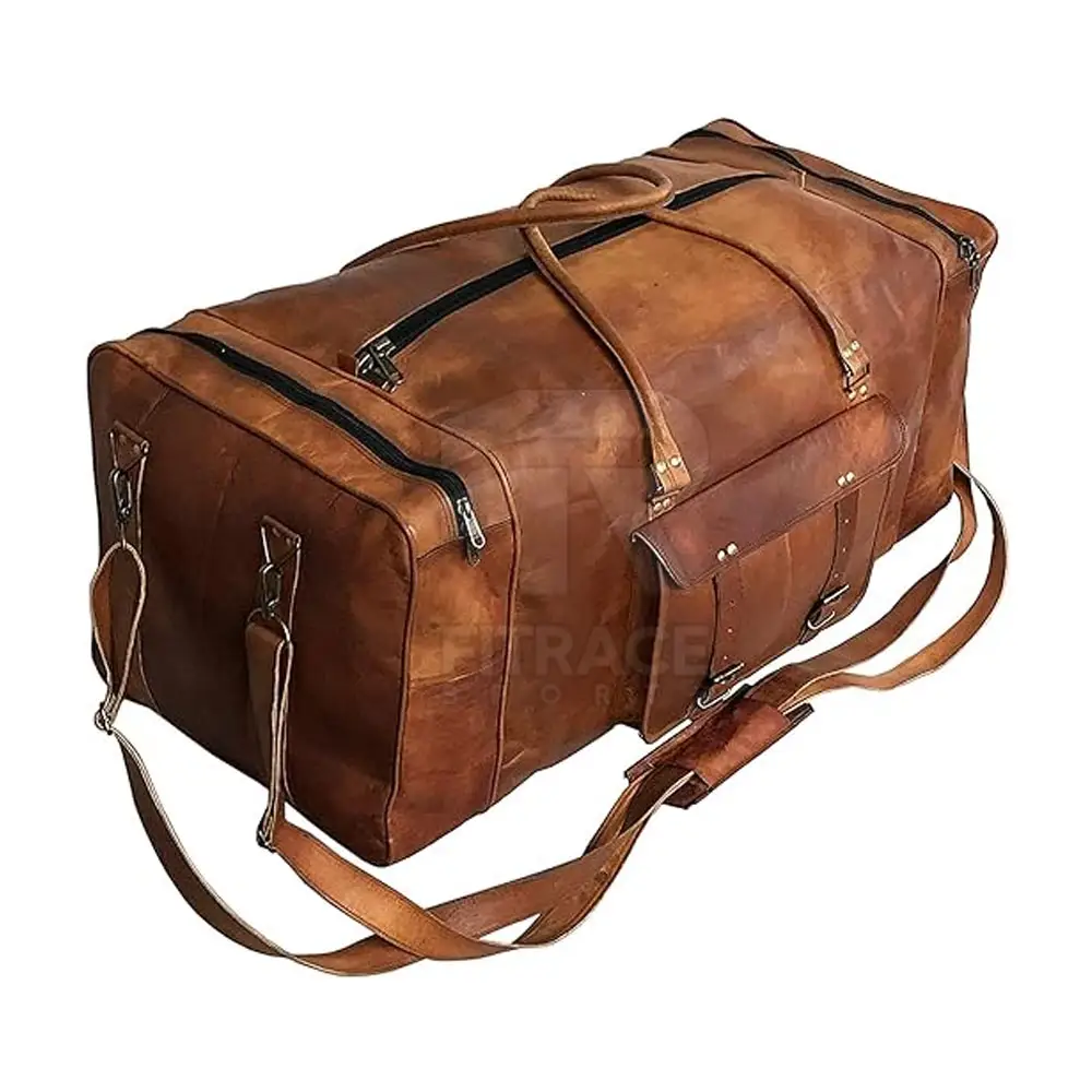 Outdoor Factory Made Leather Travel Bag Wholesale Low Moq Luggage Leather Travel Bag For Men