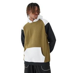 Sudaderas con capucha ajustadas cálidas de invierno para hombre, diseño de panel multicolor, ropa informal de moda más vendida, 100% algodón, venta al por mayor - Product Image 1