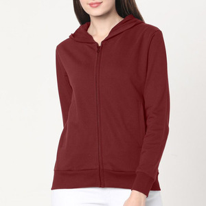 Sudadera con Capucha de Manga Larga para Mujer, Color Sólido, con Logotipo en la Parte Delantera y Trasera, Sudadera con Cremallera y Bolsillos, Sudadera Extra Grande para Mujer - Product Image 1