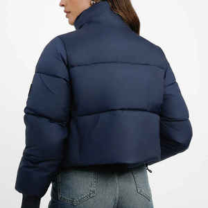 Custom Women <b>Cropped</b> Puffer <b>Jacket</b> Winter Zip up Short Padded Down Coat Outwear Fashion Crop Puffer <b>Jacket</b> - Product Image 5