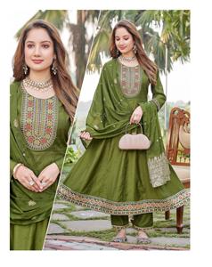 ชุดเดรส Kurti ดีไซน์เนอร์ Vetican Ghera พร้อมผ้าคลุมไหล่ Banarasi สำหรับผู้หญิง ชุดแฟชั่นสไตล์ชาติพันธุ์ สำหรับงานแต่งงาน งานเลี้ยง งานเทศกาล และงานอีด - Product Image 1