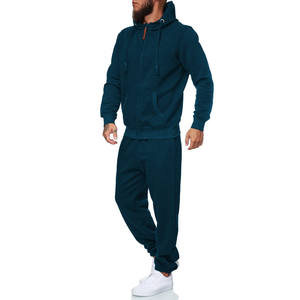 2025 hommes de haute qualité deux pièces survêtements à capuche ensemble personnalisé lettre impression Logo couleur unie blanc plaine survêtement pour Jogging - Product Image 4