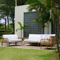 Portable Westwood Deep Seating Ensemble de chaises d'extérieur en bois de teck par le fabricant de meubles indonésien pour jardin, patio et complexe de villégiature