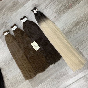 Livraison gratuite Cuticule alignée droite vierge crue pour Ombre foncé naturel droit en vrac cheveux humains vague profonde lâche vague naturelle - Product Image 2