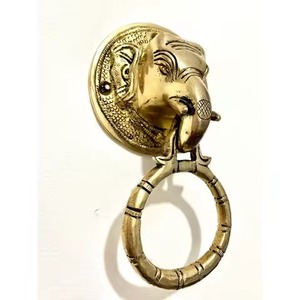 Aldaba de puerta, latón hecho a mano, decoración del hogar, perilla de bienvenida, manija de Metal, acabado dorado antiguo, accesorio de puerta elegante - Product Image 5