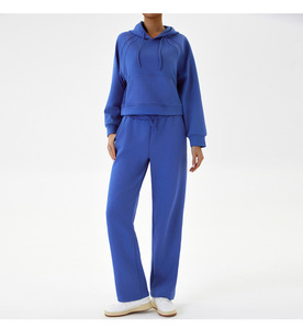 Nouveau survêtement élégant à logo personnalisé, sweats à capuche et jogging à épaules tombantes, ensemble 2 pièces, survêtements pour femmes - Product Image 1