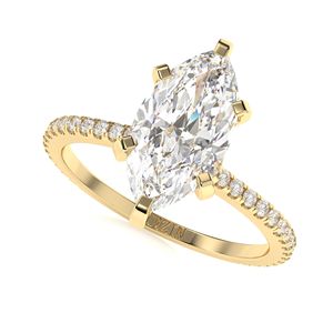1.50 ctBague de fiançailles solitaire en diamant taillé Marquise avec accents pour femme - Product Image 1