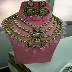 Ensemble de collier de mariée de qualité supérieure, dernier design, collier de créateur de luxe avec de belles boucles d'oreilles, finition haut de gamme, pour les occasions spéciales - Product Image 1
