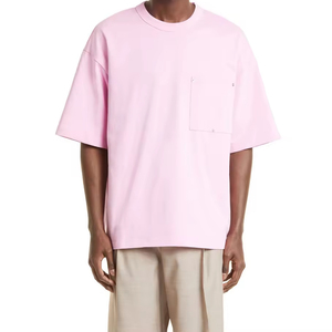 Camiseta de manga corta de secado rápido antiarrugas transpirable de ajuste holgado para hombre de algodón 100% de alta calidad, tela suave cómoda diaria - Product Image 5