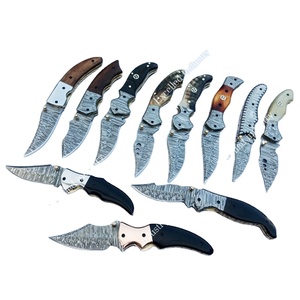 Nuevo cuchillo plegable para acampar al aire libre, cuchillo de bolsillo portátil multifuncional de 356 capas de Damasco con cuchillo con mango de hueso - Product Image 1