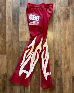 Recién llegado, serigrafía, lavado ácido de peso pesado, Sol desteñido, personalizado, 100% algodón, pantalones de chándal de rizo francés, pantalones de chándal apilados - Product Image 3