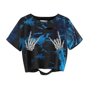 Camisetas Cortas de Corte Regular para Mujer, Camisetas Cortas Holgadas con Efecto Desgastado, Camisetas Vintage de Manga Corta, 100% Algodón Orgánico - Product Image 6