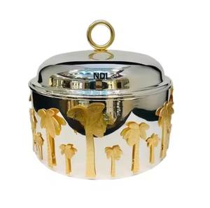 Dernière finition personnalisée arrondie en bois et métal Chapati Sever Pot Casserole Pot de service Pot de serveur de nourriture décoratif fait à la main - Product Image 2