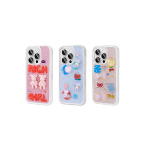 Étui en silicone brillant gaufré de luxe pour iPhone 15 Pro, coque de protection premium avec logo électroplaqué, modèles 7 Plus 14 Plus - Product Image 2