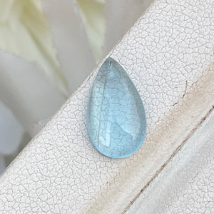 พลอยคาโบชองสีลูกแพร์พลอยอะความารีนแบบหลวมมีความมันวาวเหมาะสำหรับทำเครื่องประดับ2.21กะรัต - Product Image 1