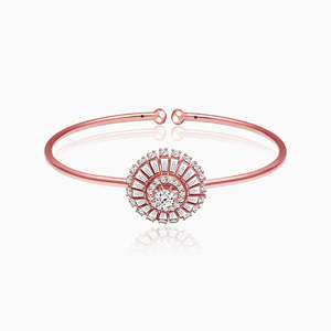 Anushka Sharma Inspired <b>Rose</b> <b>Gold</b> Baguette Sunshine <b>Bangle</b> Bracelet Crystal Bracelets & <b>Bangles</b> - Product Image 2