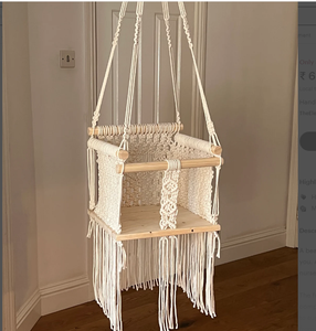 dekor ceilling hanging <b>swing</b> OUTDOOR HANDMADE COTTON TWISTED BABY <b>SWING</b> - Product Image 3