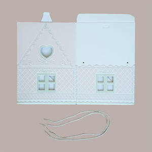 Casa de cartón Rosa Panettone baja de 1kg, caja de regalo de 5 piezas con cordones, 245x245H150mm para suministros de vacaciones de Navidad - Product Image 3