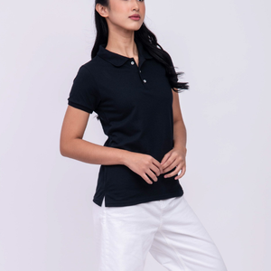 Patrón sólido informal para damas para camisetas de polo Jersey de manga corta Ropa de mujer de punto antiarrugas Precio barato - Product Image 3